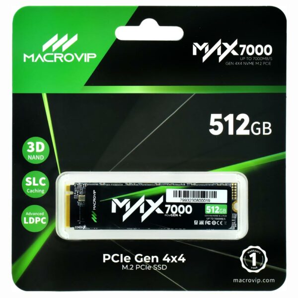 SSD Macrovip MAX7000 M.2 512GB NVMe - MVDMAX7/512GB