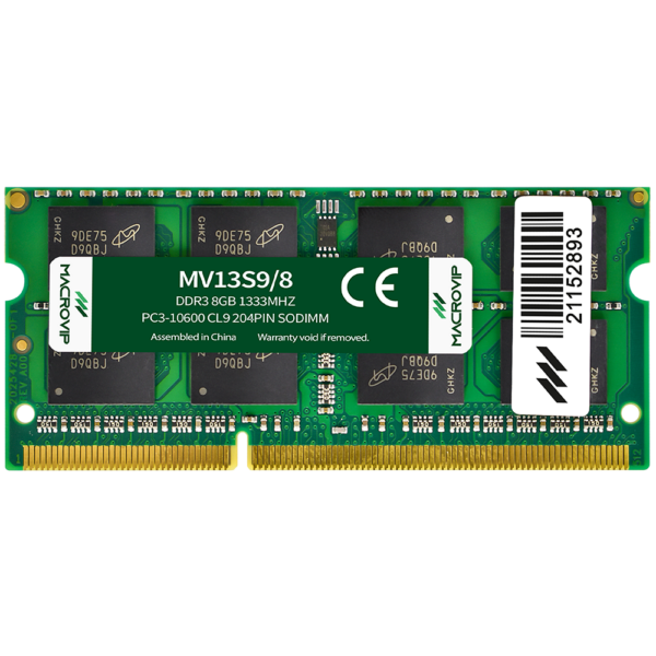 Memória RAM para Notebook Macrovip DDR3 8GB 1333MHz - MV13S9/8