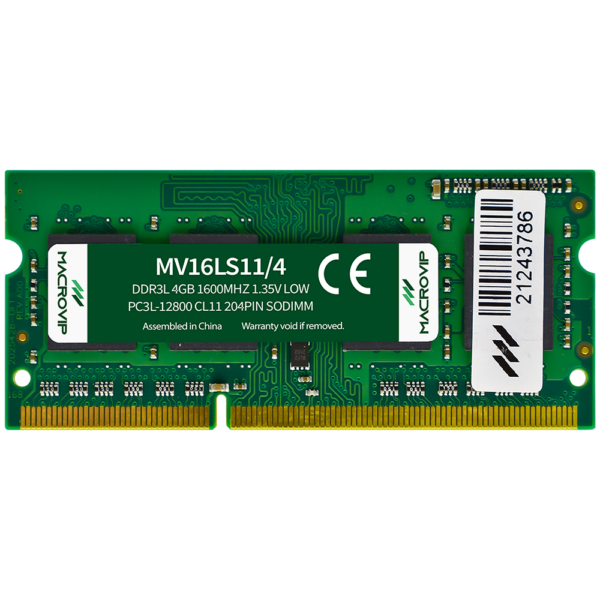 Memória RAM para Notebook Macrovip DDR3L 4GB 1600MHz - MV16LS11/4