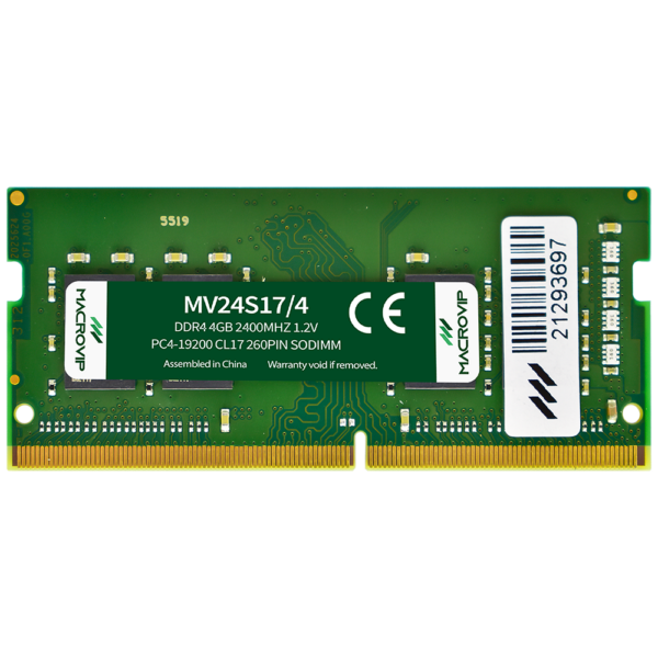 Memória RAM para Notebook Macrovip DDR4 4GB 2400MHz - MV24S17/4