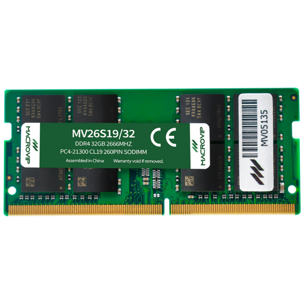 Memória RAM para Notebook Macrovip DDR4 32GB 2666MHz - MV26S19/32