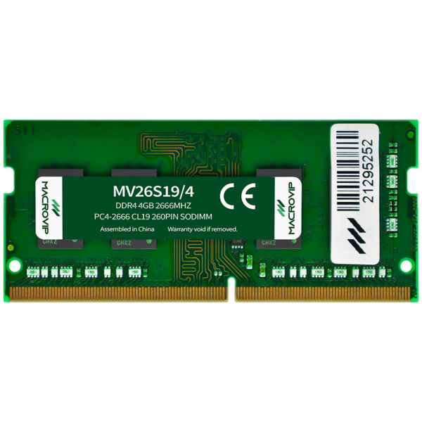 Memória RAM para Notebook Macrovip DDR4 4GB 2666MHz - MV26S19/4