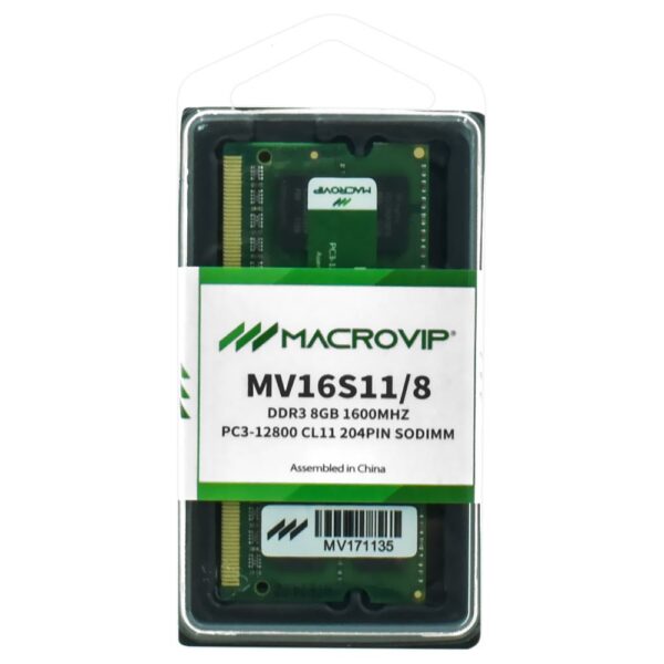 DRAM Memory for Notebook Macrovip DDR3 8GB 1600MHz - MV16S11/8