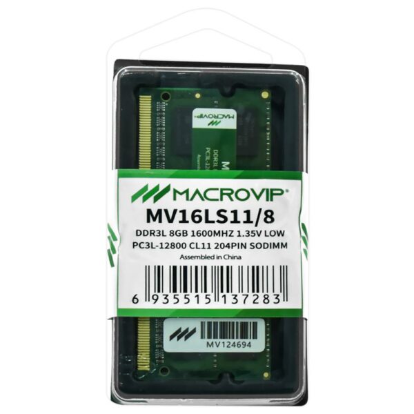 DRAM Memory for Notebook Macrovip DDR3L 8GB 1600MHz - MV16LS11/8