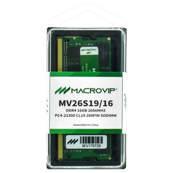 Memoria RAM para Notebook Macrovip DDR4 16GB 2666MHz - MV26S19/16