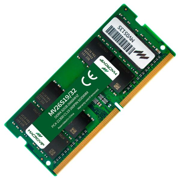 Memória RAM para Notebook Macrovip DDR4 32GB 2666MHz - MV26S19/32