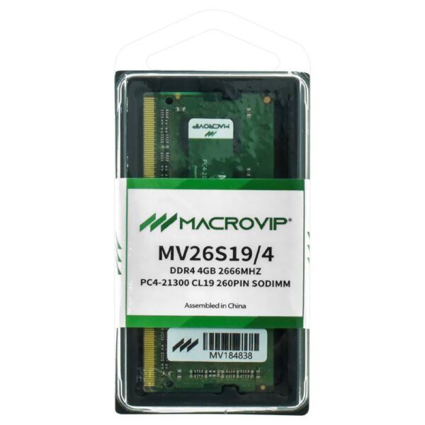 DRAM Memory for Notebook Macrovip DDR4 4GB 2666MHz - MV26S19/4