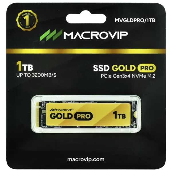 SSD Macrovip Gold PRO M.2 NVMe 1TB - MVGLDPRO/1TB