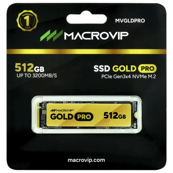 SSD Macrovip Gold PRO M.2 NVMe 512GB - MVGLDPRO/512GB