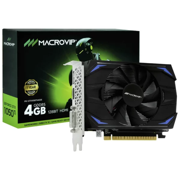 Placa de Vídeo Macrovip 4GB GeForce GTX1050TI GDDR5 - MV-GTX1050TI4GD5