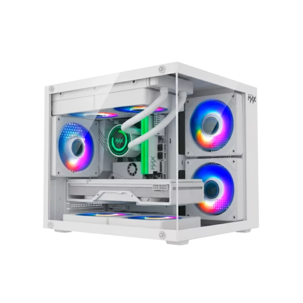 Gabinete Gamer Macrovip MAX Aqua Series TCXA325 Mini-Tower - Branco