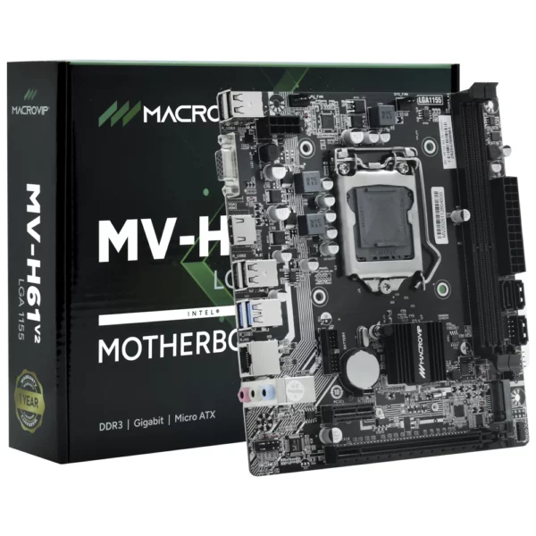 Placa Mãe Macrovip MV-H61V2 Socket LGA 1155 / VGA / DDR3